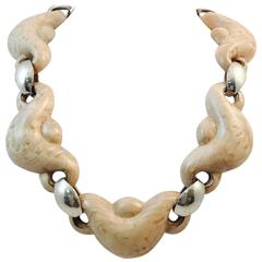 Patricia Von Musulin Birds Eye Maple and Sterling Silver Necklace