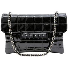 Chanel Black Patent Leather Digital Flap Bag- Keyboard Closure