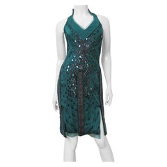 Gucci S/S 2005 New Silk Backless Dress with Appliques