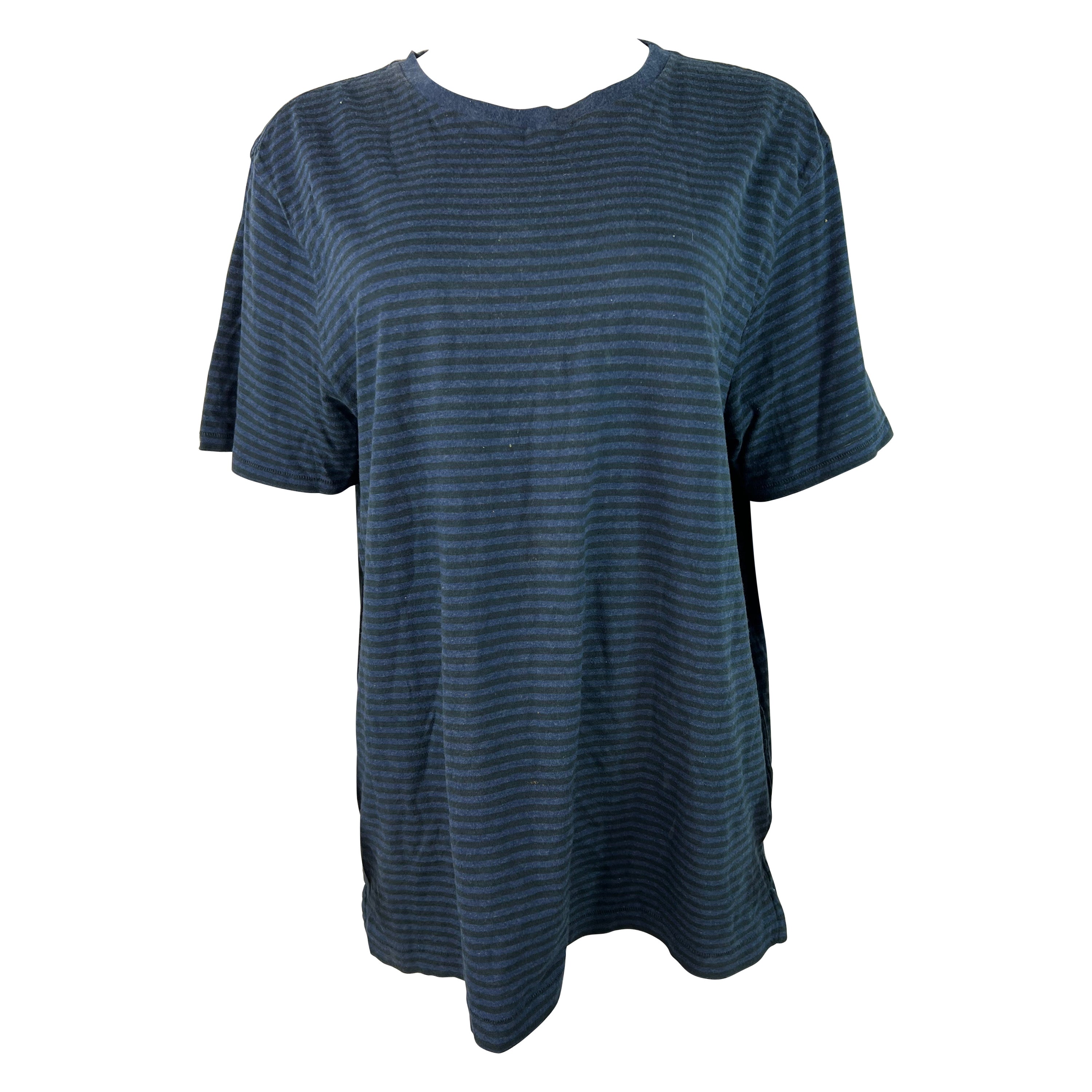 Rag and Bone Black and Blue Cotton T- Shirt, Size XL For Sale