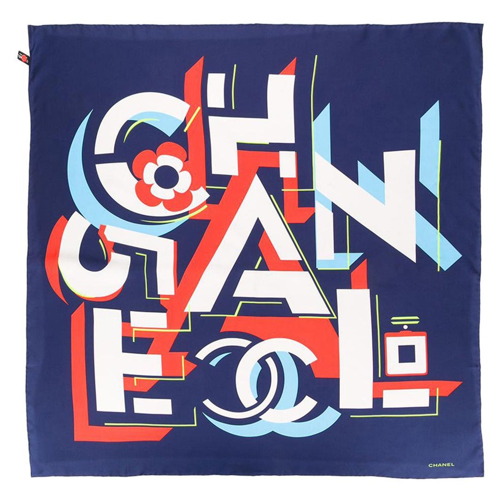 Chanel Pre-Owned geometric logo silk scarf