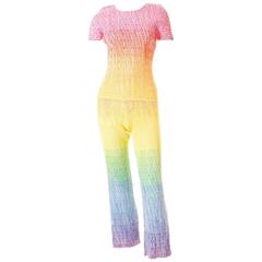 Issey Miyake Pleats Please Rainbow Top and Pant Set