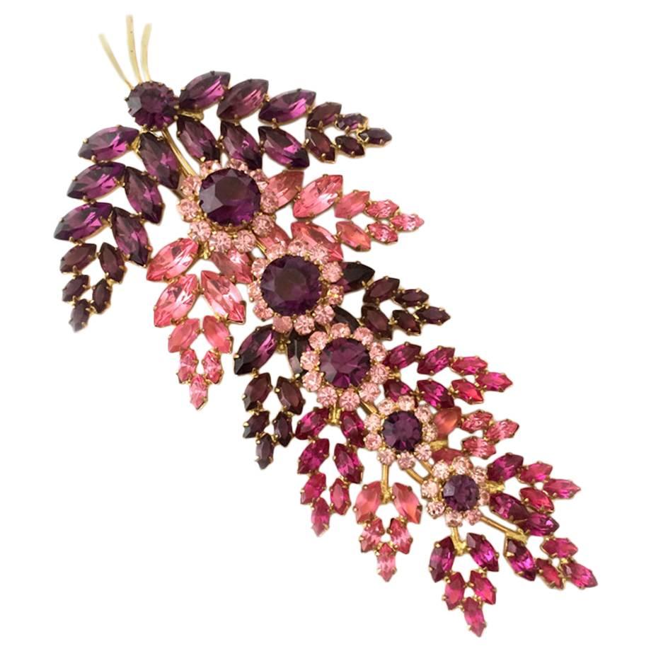 Magnificent 'floral' spray brooch, 1950s