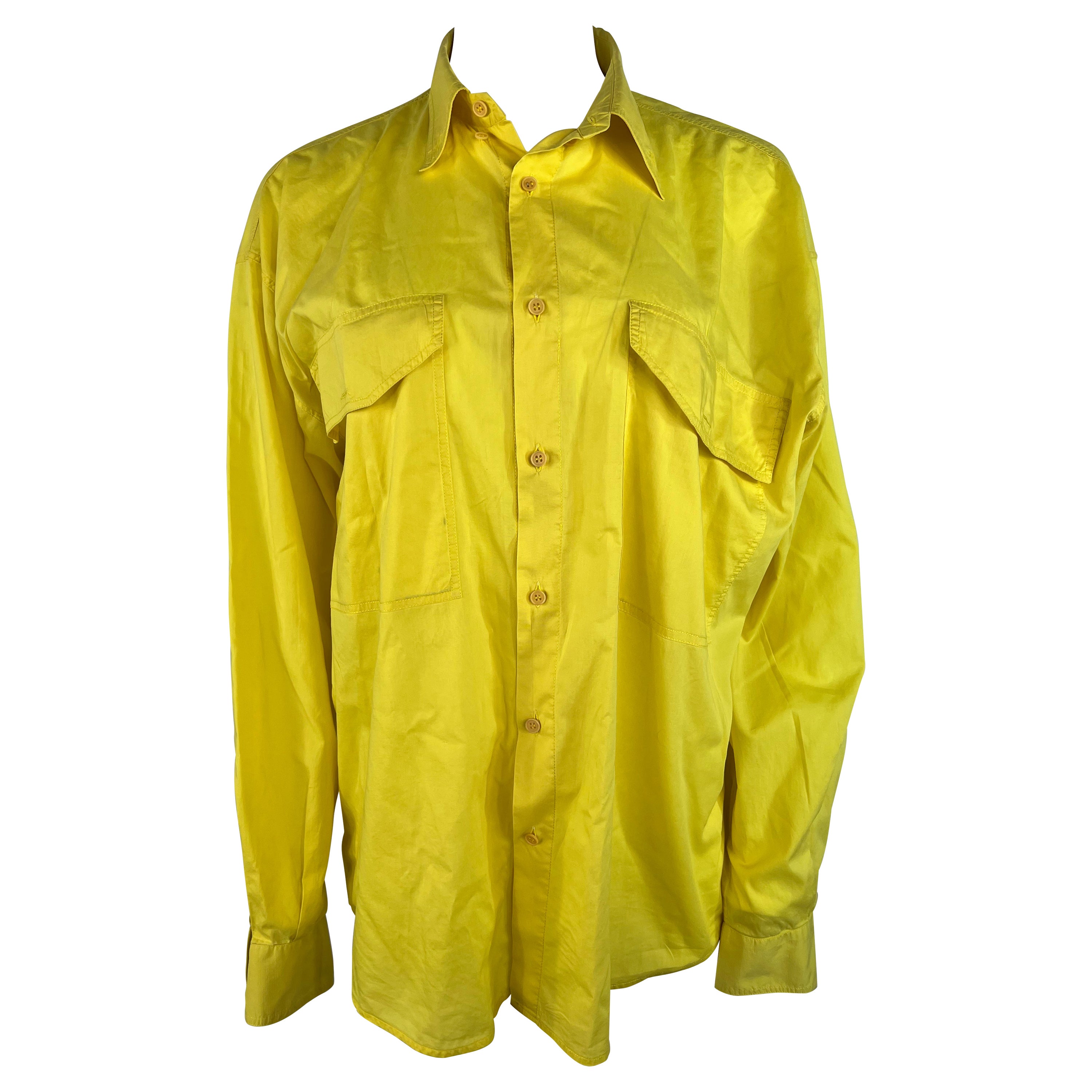 1970S Yellow Ochre Silk Pleated Front Blouse Made In Italy With Hand ...