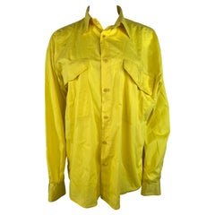 Istante Yellow Button Down Shirt, Size 50