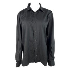 Blumarine UONO Black Cotton Button Down Shirt, Size XXL