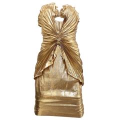 Vintage Thierry Mugler  Iconic gold silk lamé bustier dress