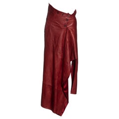 Christian Dior by John Galliano red leather asymmetric cut skirt, ss 2000