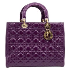 Dior Purple Cannage Patent Leather Large Lady Dior Tote Shoulder Bag, 2012.