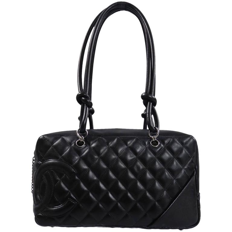 Chanel Black Quilted Cambon Bowler Bag at 1stdibs