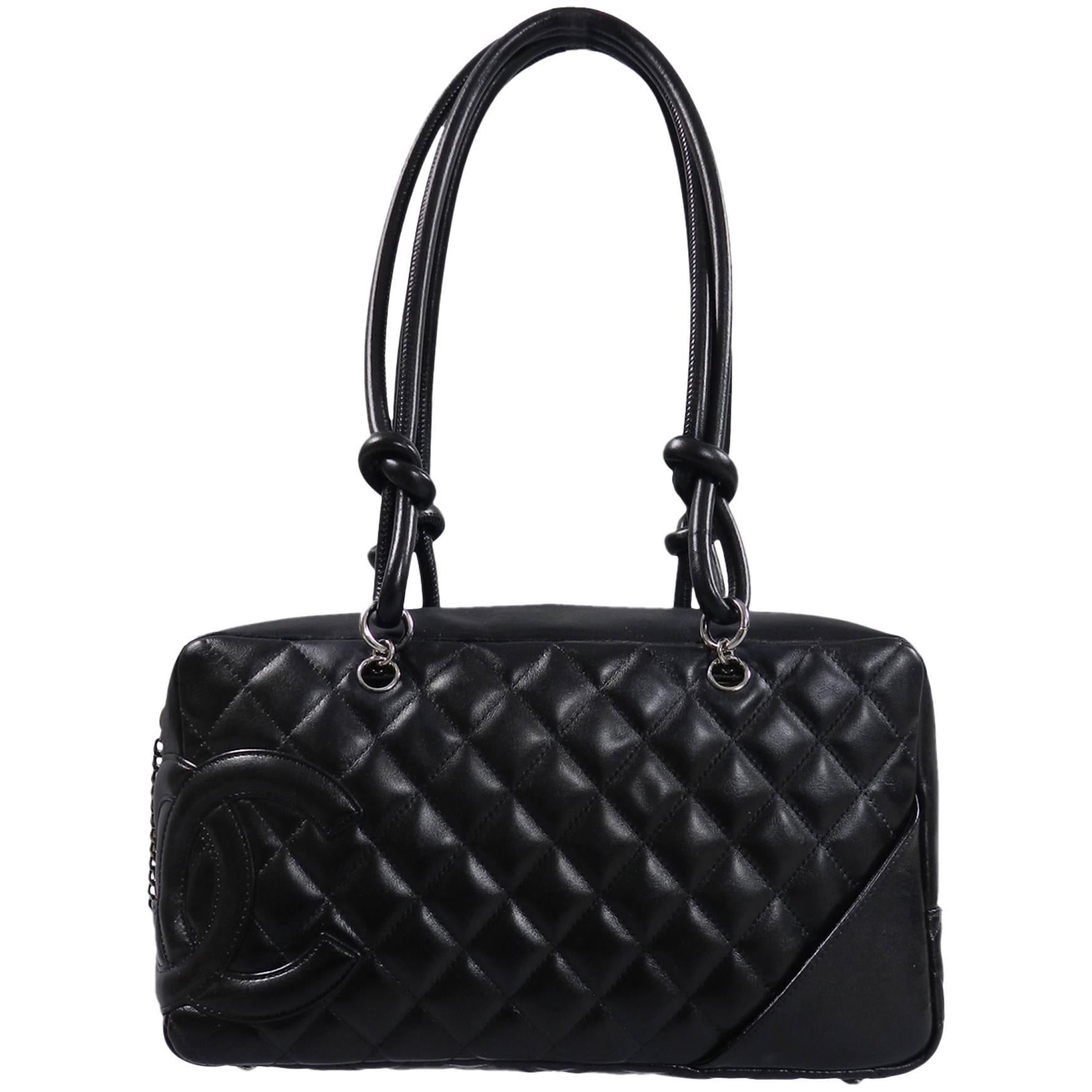 Chanel Black Quilted Cambon Bowler Bag