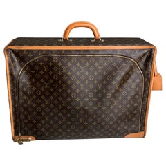 Vintage Louis Vuitton Large Monogram Suitcase Luggage with Combination Lock & ID Tag VTG
