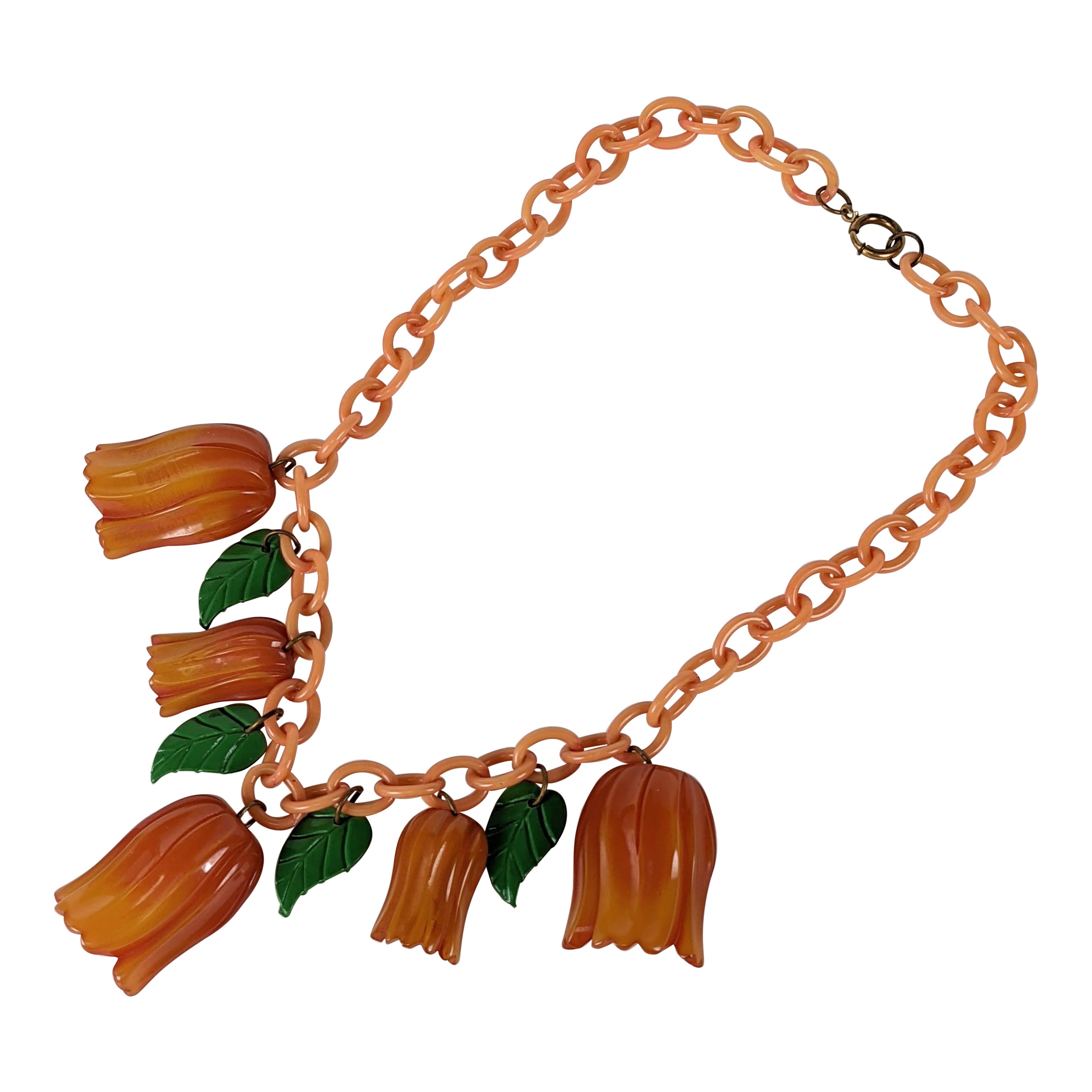 Wonderful Art Deco Bakelite Tulip Necklace