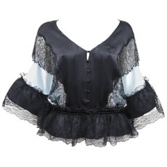 Retro La Perla silk and lace evening blouse, c. 1990s