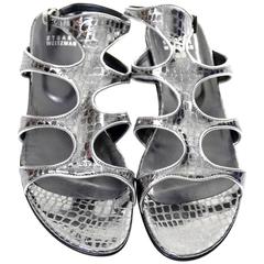 NEW in Box Stuart Weitzman Metallic Alligator Leather Gladio Gladiator Sandals 8