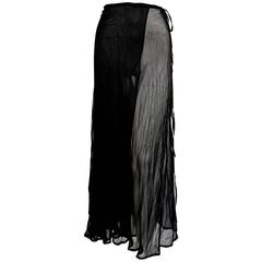 rare '1990 collection' MARTIN MARGIELA sheer black wrap skirt 