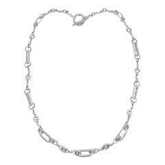Hand Manipulated, Signature Detailing Sterling Silver 36" Link Chain Necklace