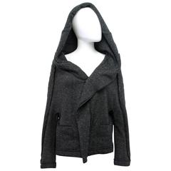 Y's Grey Hooded Knit Jacket