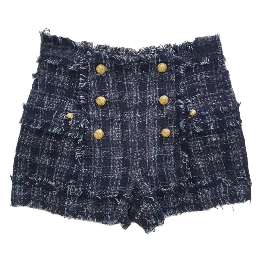Chanel Paris Salzburg Denim Shorts For Sale at 1stDibs