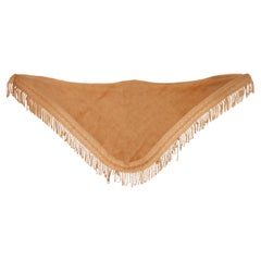 Pierre Balmain Boutique Beige Wool Fringes Cape