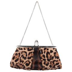 CHRISTIAN LOUBOUTIN Leopard Pony Hair LOUBI LULA Bag CLUTCH Handbag