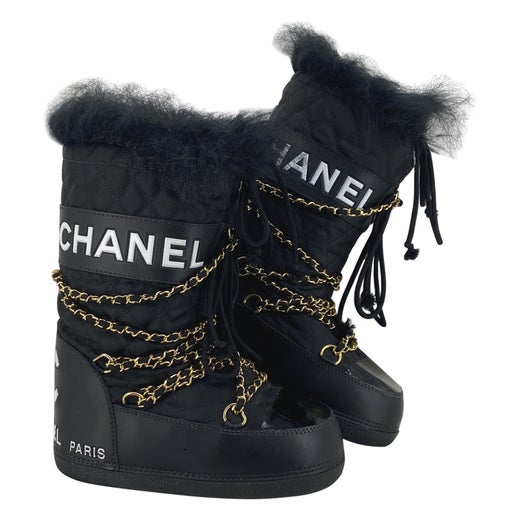 Coveted Chanel Black Patent Leather Over The Knee Riding Flat Boots