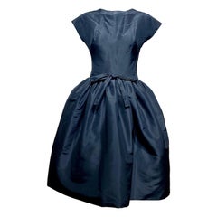1960s  Gustave Tassell Black Silk Cocktail Dress