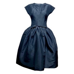 1960s Gustave Tassell Black Silk Cocktail Dress