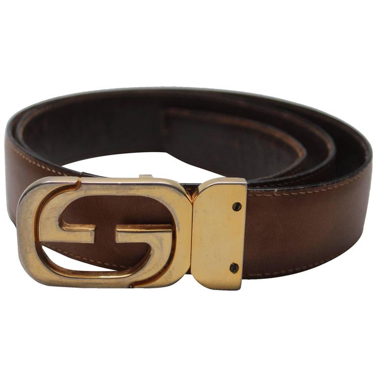 1970s Gucci Reversible Brown Belt at 1stDibs