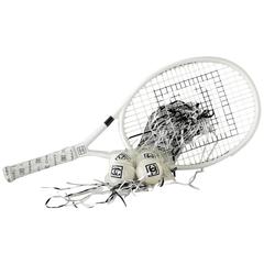 CHANEL Limitierte Auflage Tennisschläger 4 Chanel Tenniskugeln und Etui neu