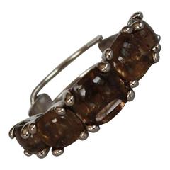 Goossens Paris Smokey Rock Crystal and Palladium Bracelet