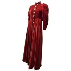 Vintage 1930s Red Velvet Opera Coat 