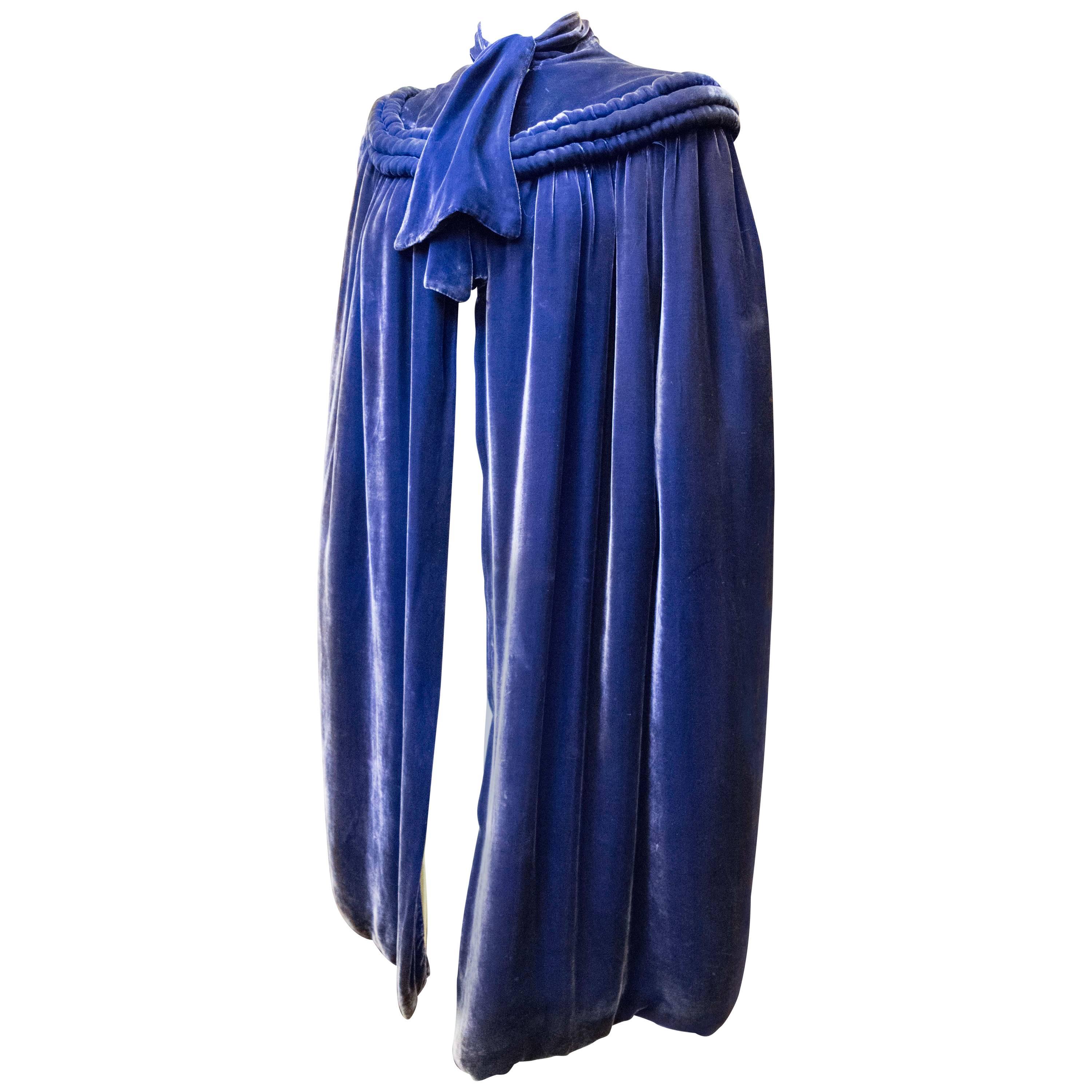 1930s Purple Velvet Opera Cape