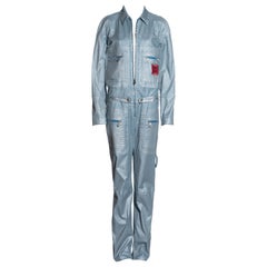 Chanel by Karl Lagerfeld blue cotton multi-pocket jumpsuit, ss 2002