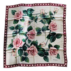 Dolce & Gabbana tropical rose silk multicolour scarf wrap