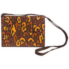 Brown Animal Pattern Andrea Pfister Clutch Bag 