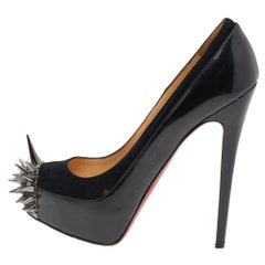 Christian Louboutin Patent Leather And Suede Asteroid Platform Pumps Size 37