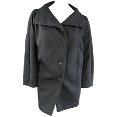 Vintage ISSEY MIYAKE Size S Black Wrinkle Textured A Line VinatJacket 11