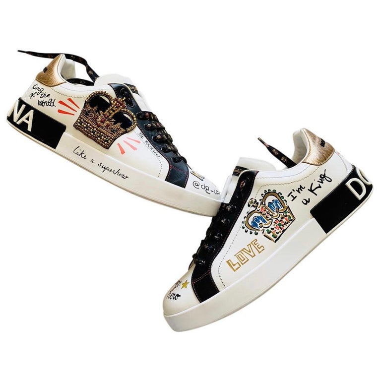 Dolce and Gabbana Men King embellished trainers sneakers sports shoes at  1stDibs | dolce gabbana shoes men