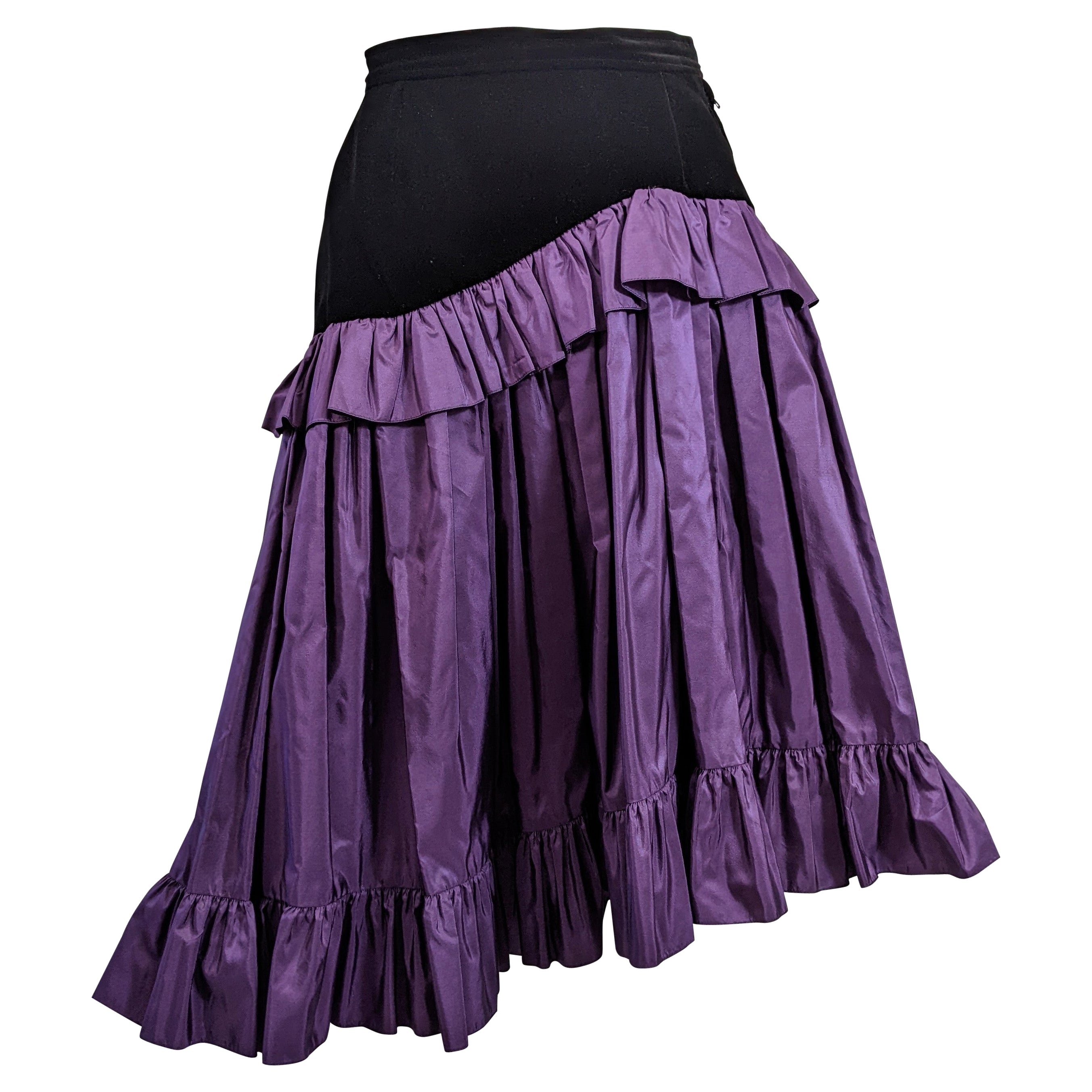 Yves Saint Laurent Velvet and Taffeta Skirt, Russian Collection