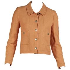 Peach Chanel Textured Cotton Jacket