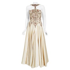 Iconic Vintage 1996 Madonna 'Evita' Film-Worn Beaded Ivory Silk Couture Gown