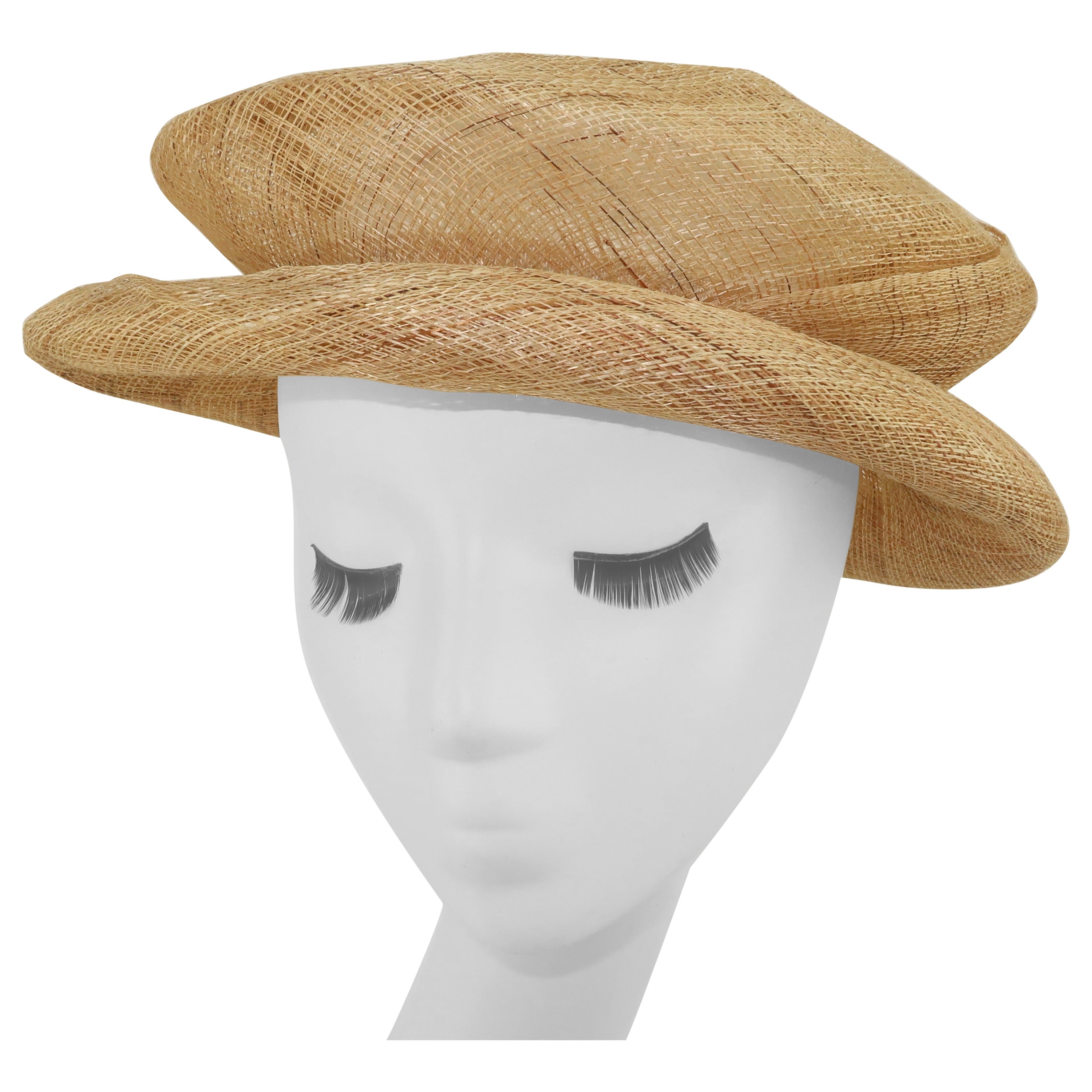 Saks Fifth Avenue Italian Straw Renaissance Style Hat, 1990's