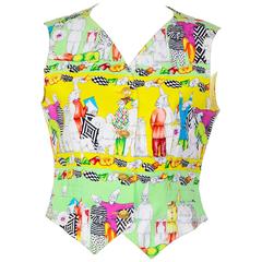VERSACE Jeans Couture Multi-Colored Gnome Print Waistcoat / Vest 6