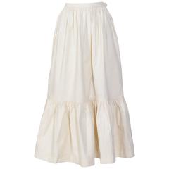 YVES ST LAURENT White Cotton Peasant Skirt 8