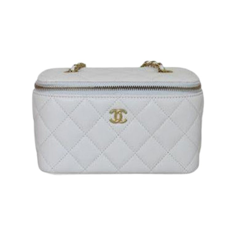 Chanel Small With Chain (O-purse-vanity With Chain) White – Coco