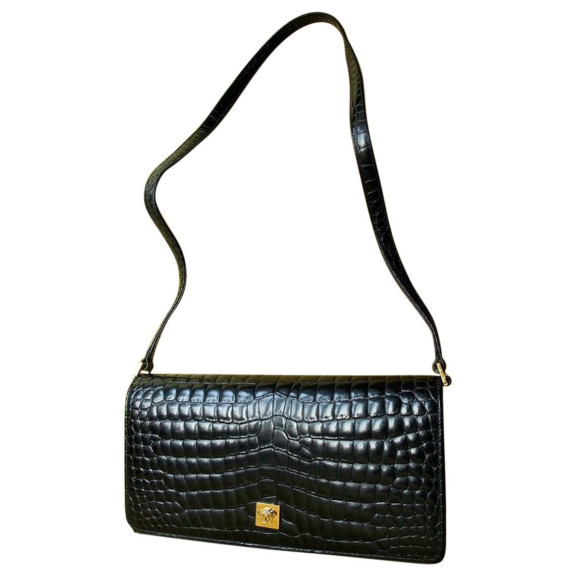 Gianni Versace Couture Medusa Leather Shoulder Bag at 1stDibs