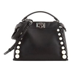 Fendi Peekaboo Tasche aus Leder mit Perlenverzierung Mini