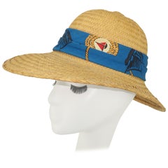 Billie Ross of the Palm Beaches Nautical Straw Hat, 1960's