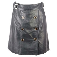 Karen Millen Belted Leather Mini Skirt UK 8 